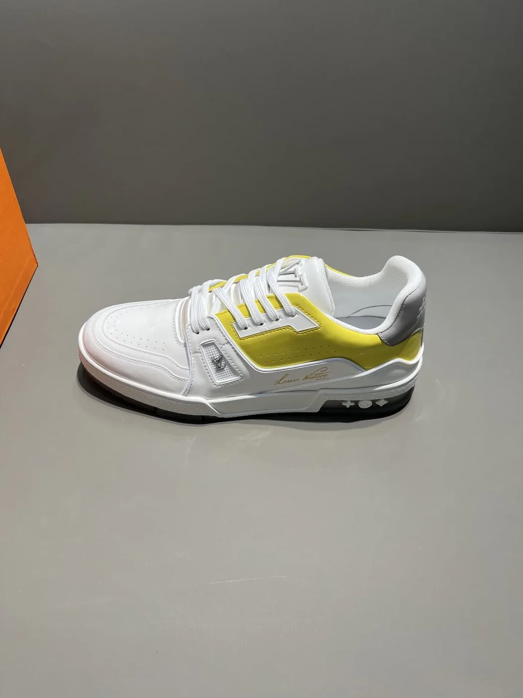 Louis Vuitton Trainer Sneaker White in Yellow Virgil Abloh Louis Vuitton Trainer Sneaker White in Yellow Virgil Abloh