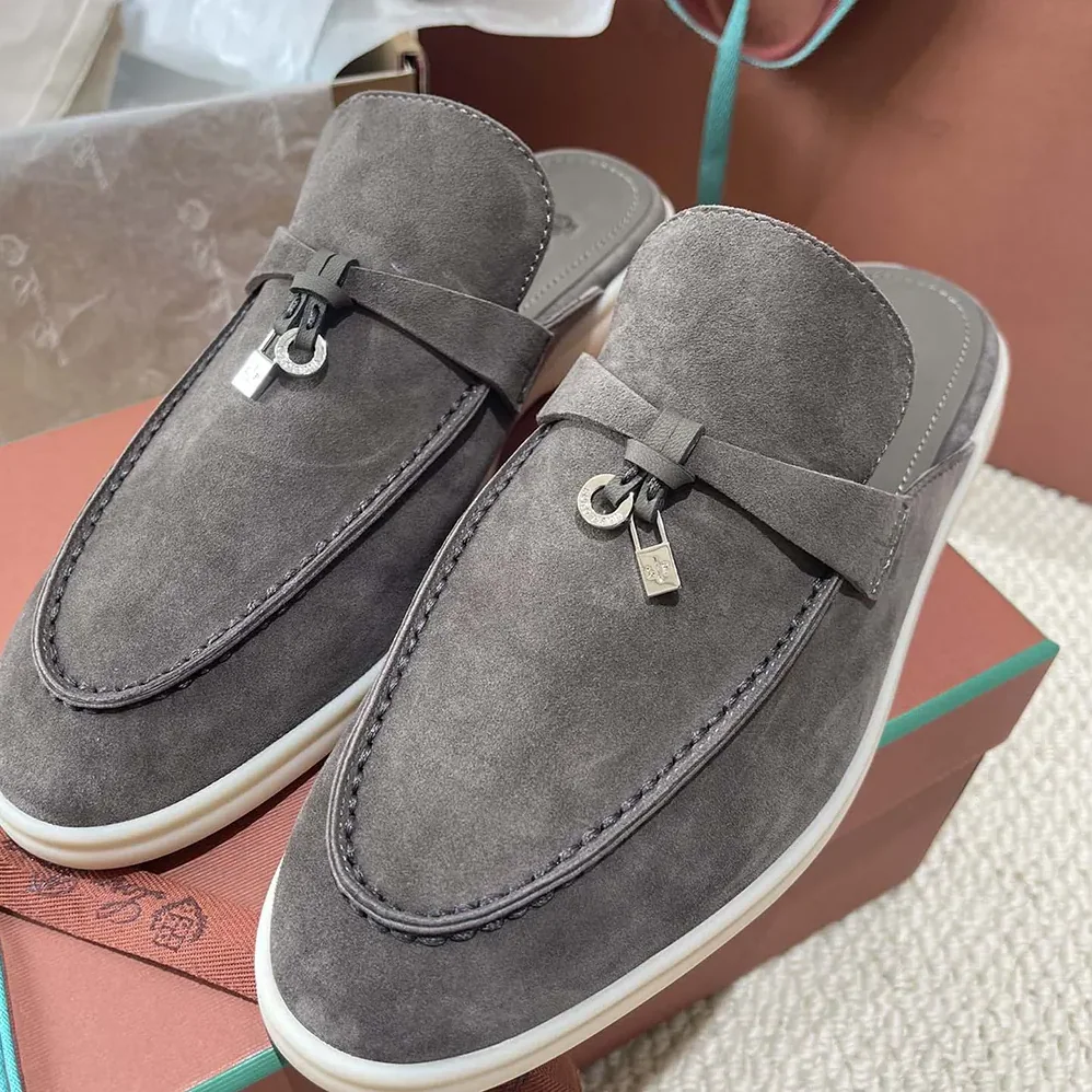Loro Piana Babouche Charms Walk Loafers for Unisex in Gray