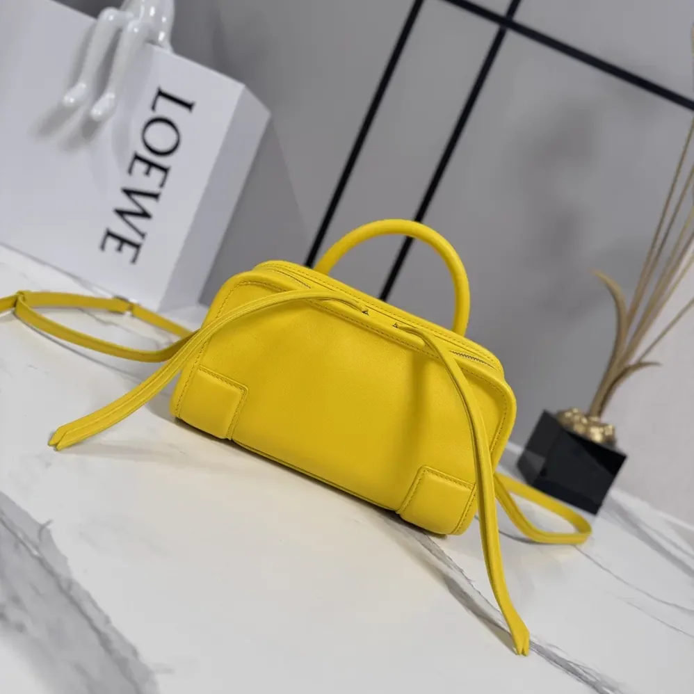 Loewe Mini Amazona 180 Bag in Soft Calfskin for Women in Daisy Yellow