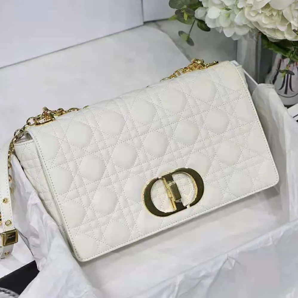 Dior Large Dior Caro Bag Lvory Supple Cannage Calfskin for Women Dior Large Dior Caro Bag Lvory Supple Cannage Calfskin for Women