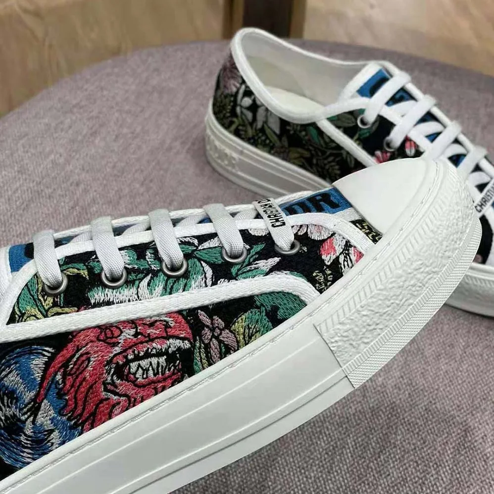 Dior Walk N Dior Sneaker Black Multicolor D for Women in Constellation Embroidered Cotton