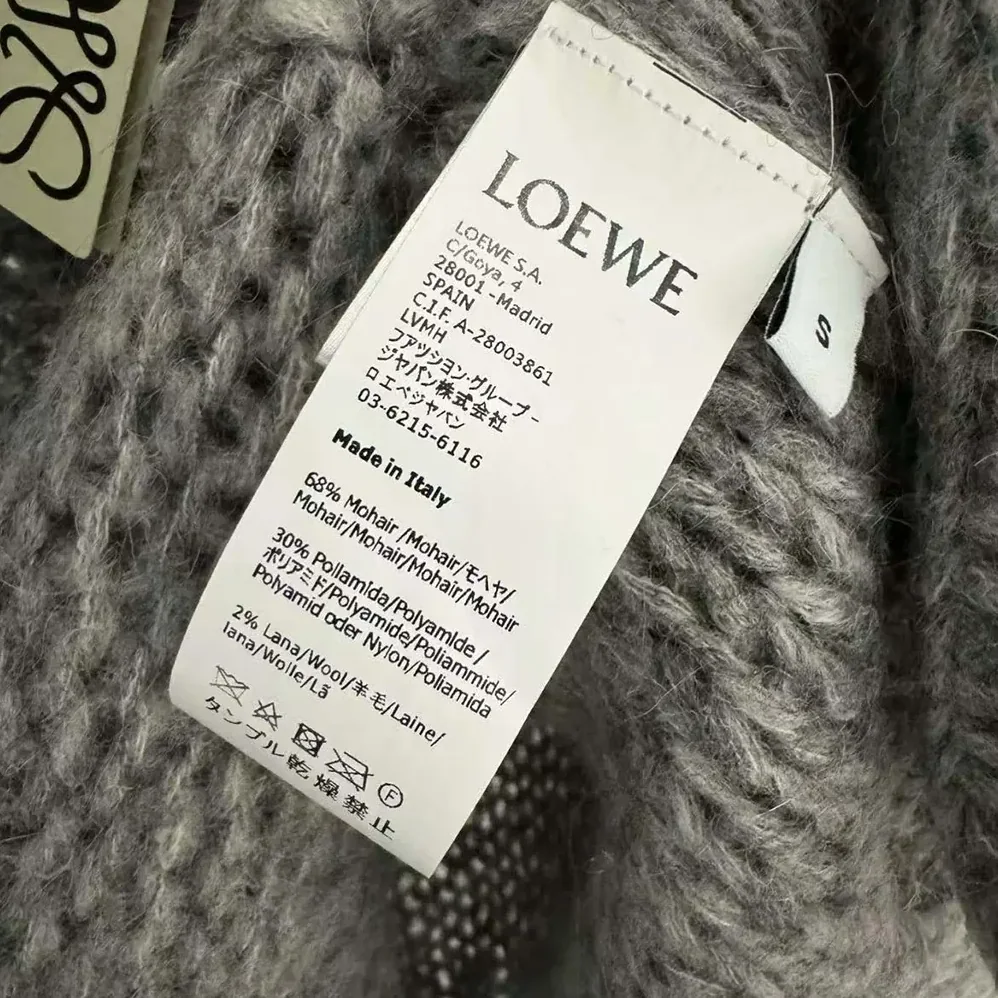Loewe Anagram Sweater in Mohair for Women in Grey Loewe Anagram Sweater in Mohair for Women in Grey
