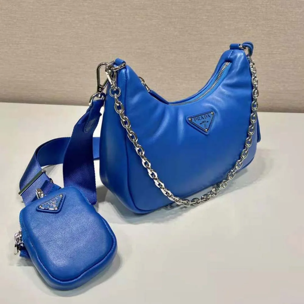 Prada Padded Nappa-Leather Prada Re-Edition 2005 Shoulder Bag for Women in Blue Prada Padded Nappa-Leather Prada Re-Edition 2005 Shoulder Bag for Women in Blue