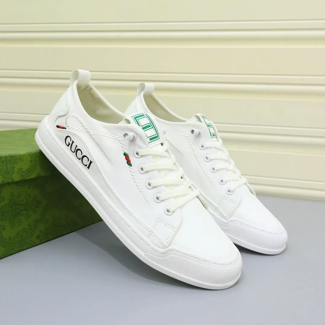 Gucci Sneakers With Twisted Rope Embroidered White for Men