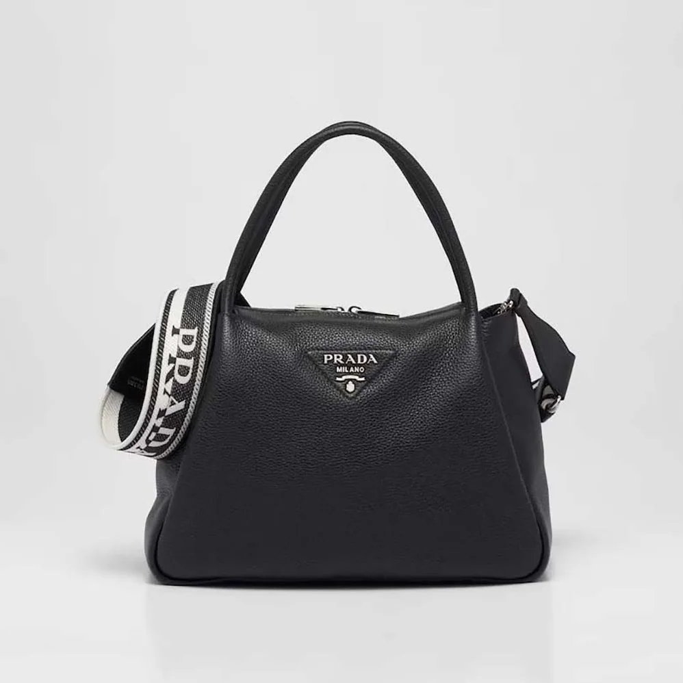 Prada Large Leather Handbag for Women in Black Prada Large Leather Handbag for Women in Black