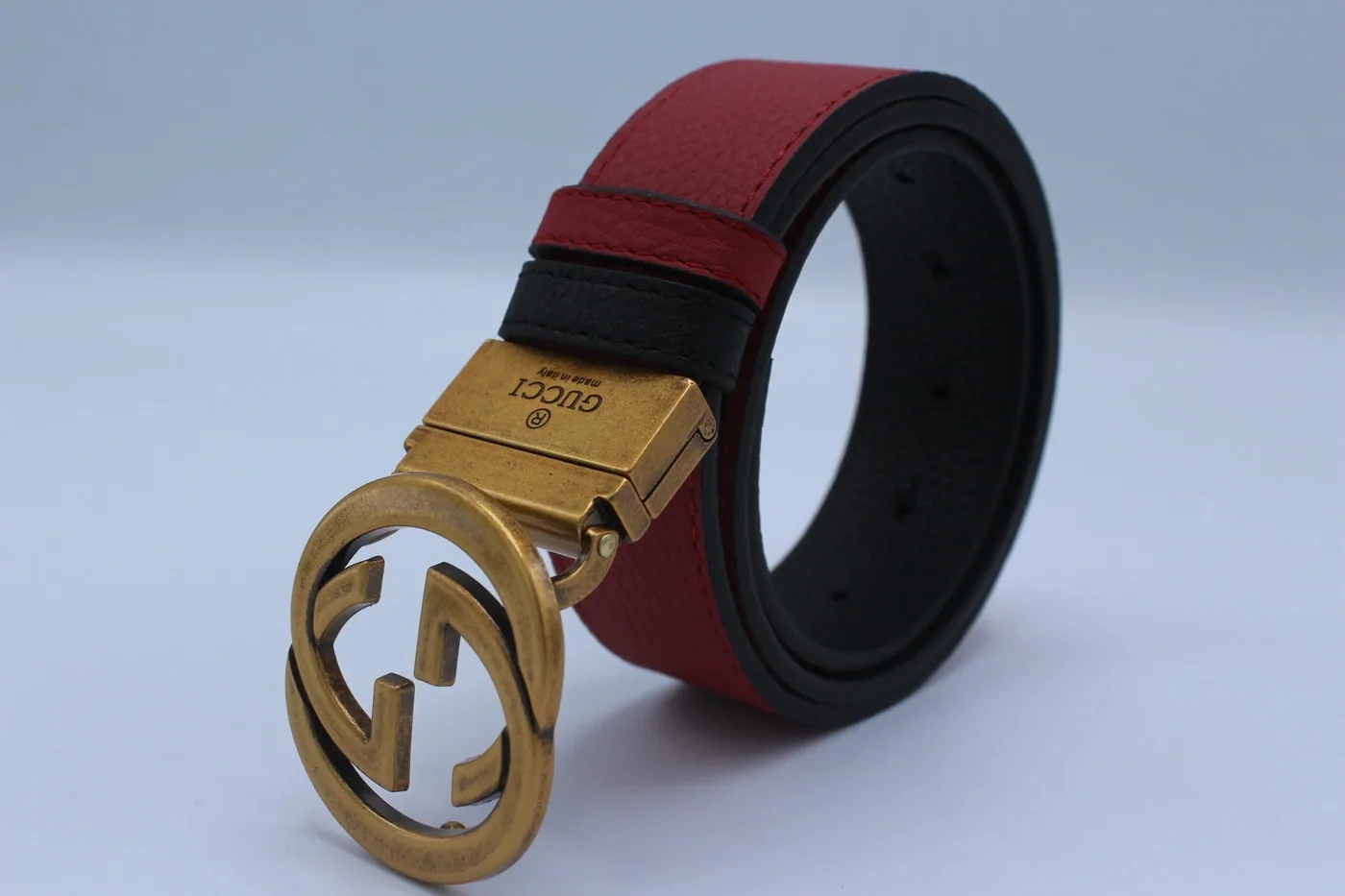 Reversible GG Buckle Leather Belt