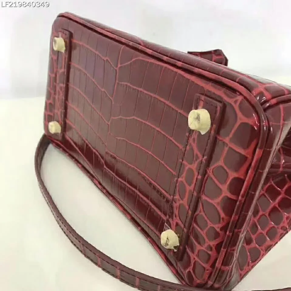 Hermes Birkin 30 Bag in Alligator Leather with Gold Hardware in Maroon Hermes Birkin 30 Bag in Alligator Leather with Gold Hardware in Maroon