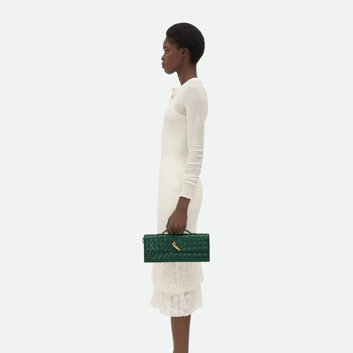 Bottega Veneta Andiamo Clutch Emerald Green /
