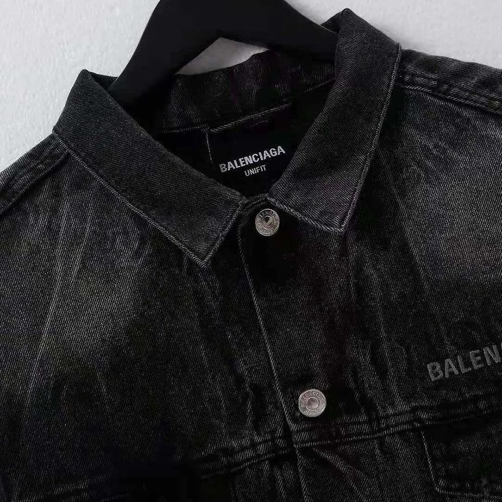 Balenciaga Drip Peace Large Fit Jacket in Black for Women in White Balenciaga Drip Peace Large Fit Jacket in Black for Women in White
