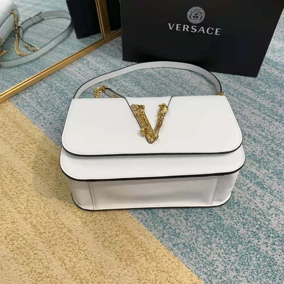 Versace Virtus Shoulder Bag for Women in White Versace Virtus Shoulder Bag for Women in White