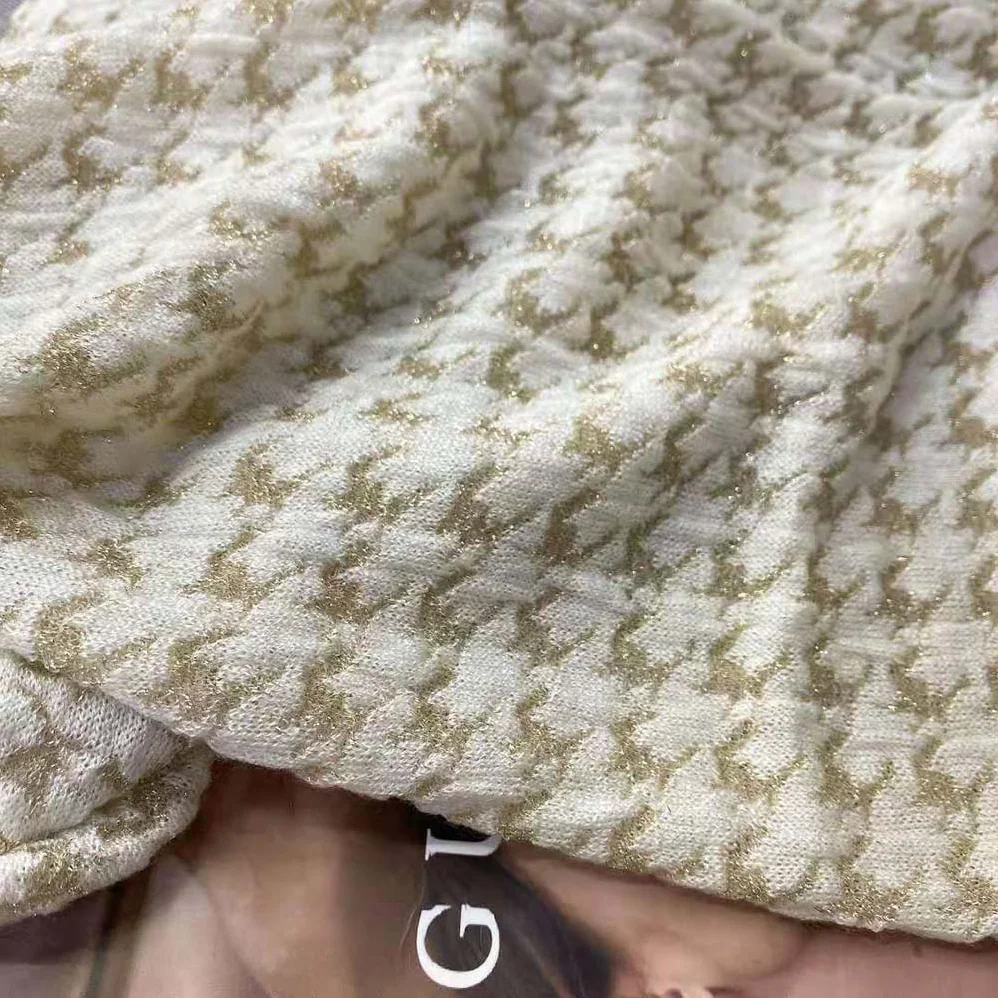 Dior Short-Sleeved Sweater Gold for Women in Tone Technical Cashmere Jacquard Dior Short-Sleeved Sweater Gold for Women in Tone Technical Cashmere Jacquard