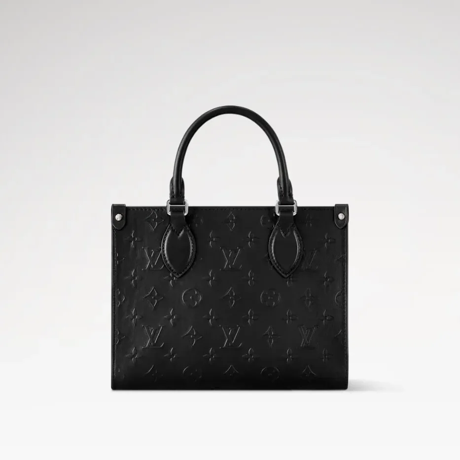 Louis Vuitton OnTheGo PM Tote Bag in Black Silver Hardware Louis Vuitton OnTheGo PM Tote Bag in Black Silver Hardware