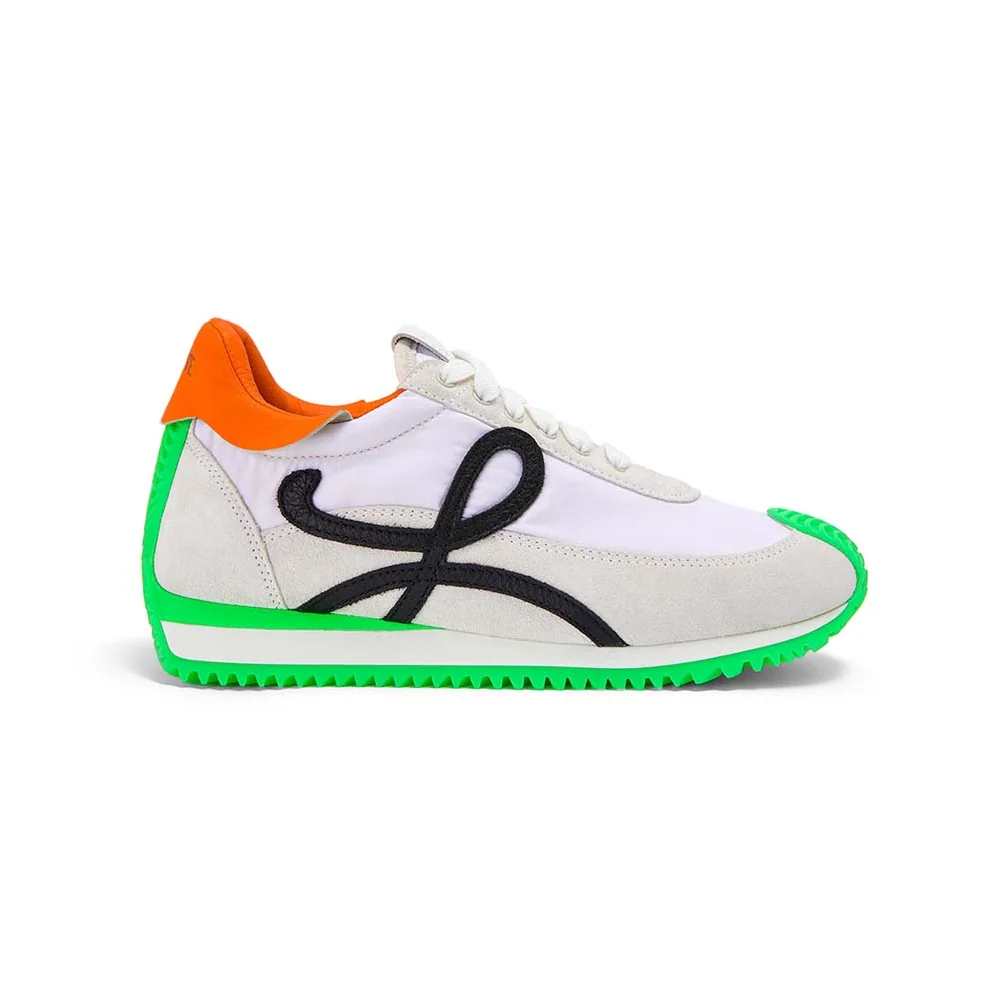 Loewe Flow Runner in Nylon and Suede for Women in Lime Loewe Flow Runner in Nylon and Suede for Women in Lime