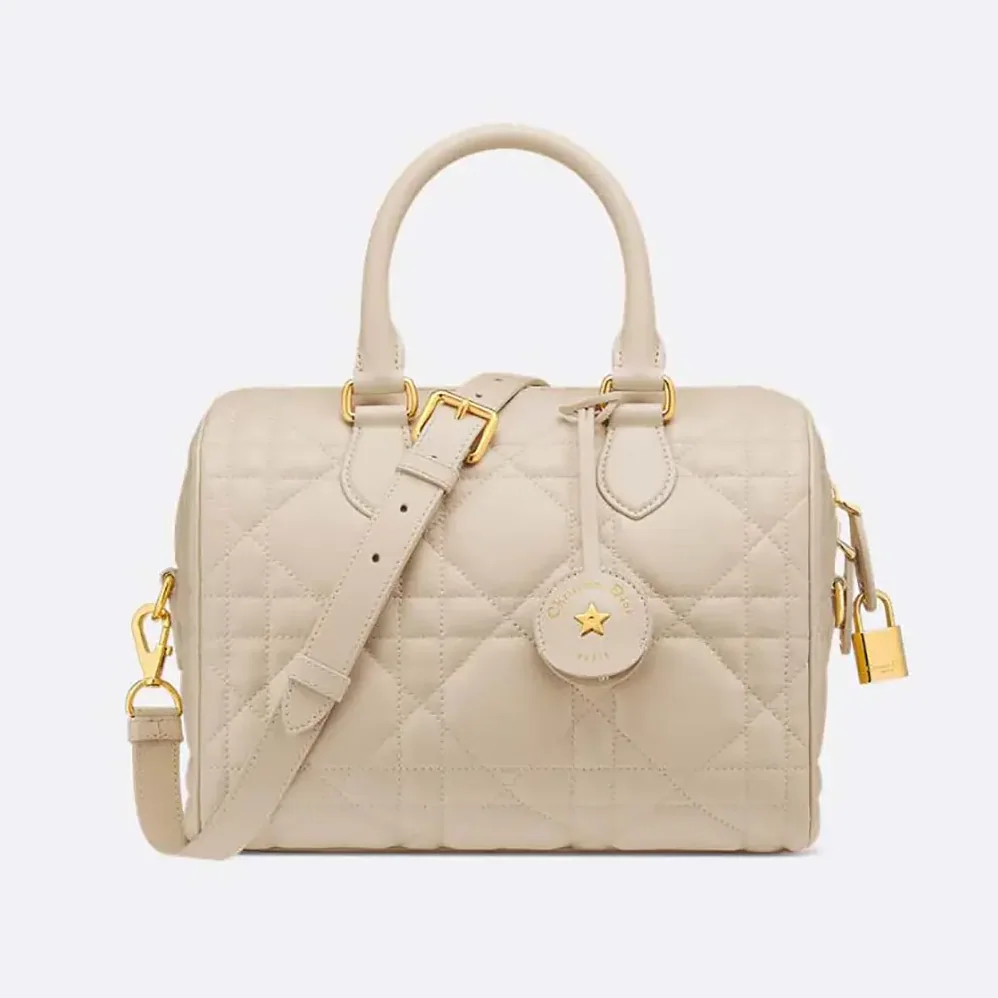 Dior Groove 25 Bag Dusty Ivory Macrocannage Calfskin for Women