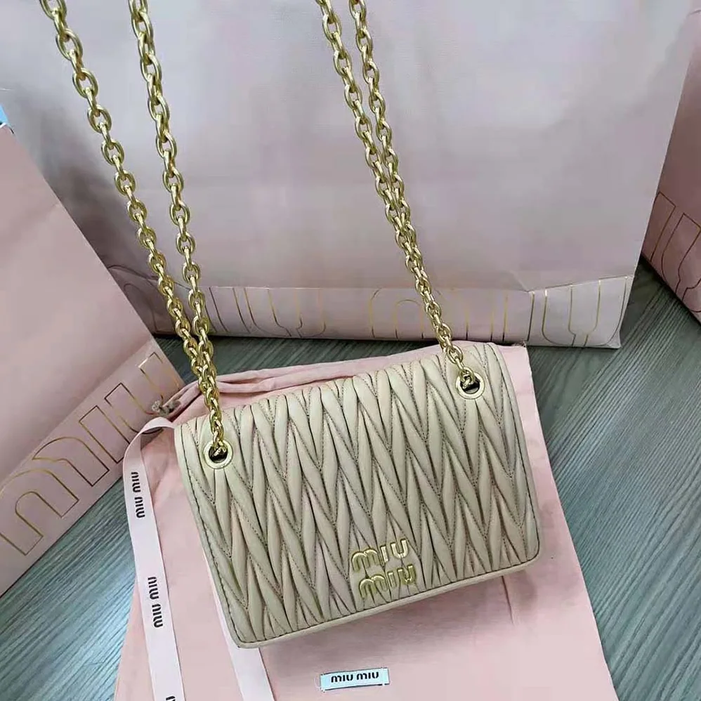 Miu Miu Matelassé Nappa Leather Mini-bag for Women in Sandy