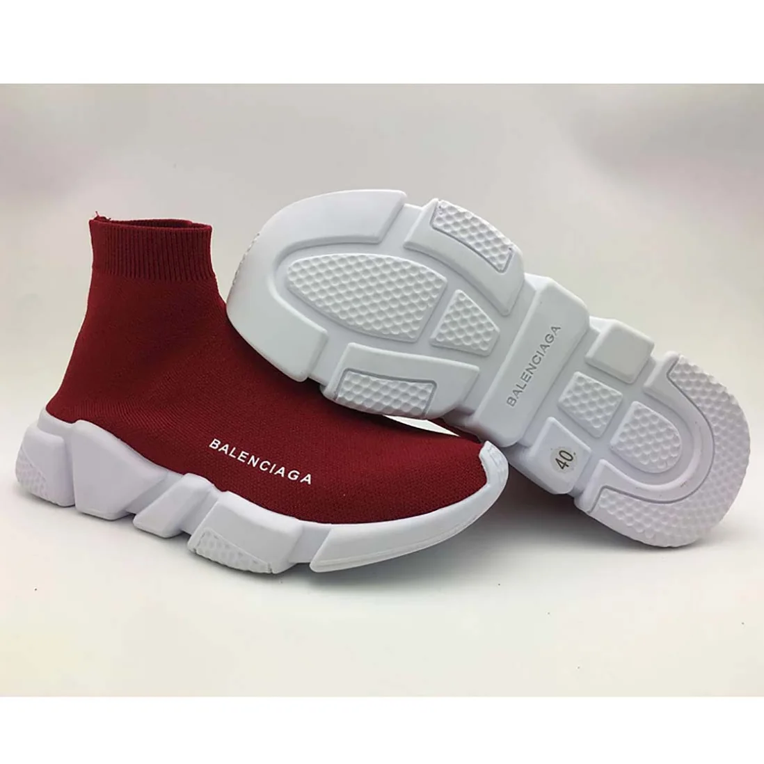 Balenciaga Stretch Mesh High Top Sneakers for Unisex in Red Balenciaga Stretch Mesh High Top Sneakers for Unisex in Red