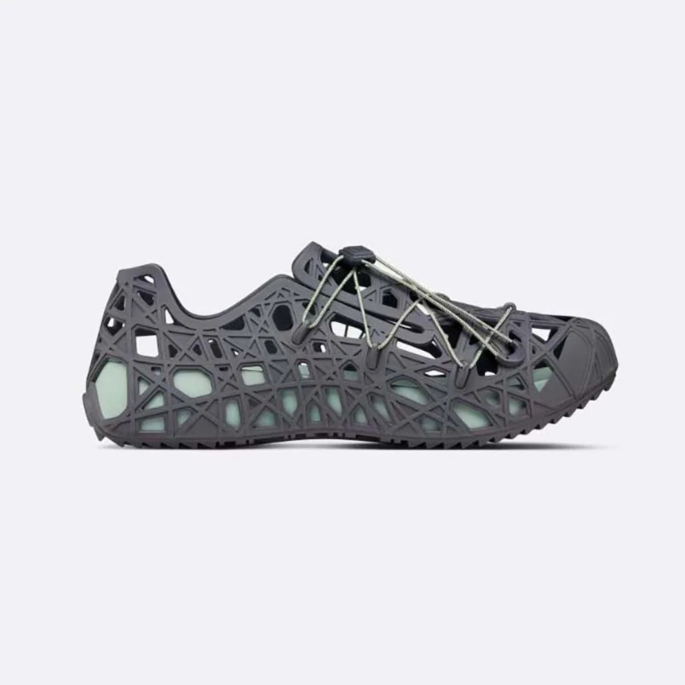 Dior Warp Sandal Anthracite Gray Cosmo Rubber with Warped Cannage Motif for Men