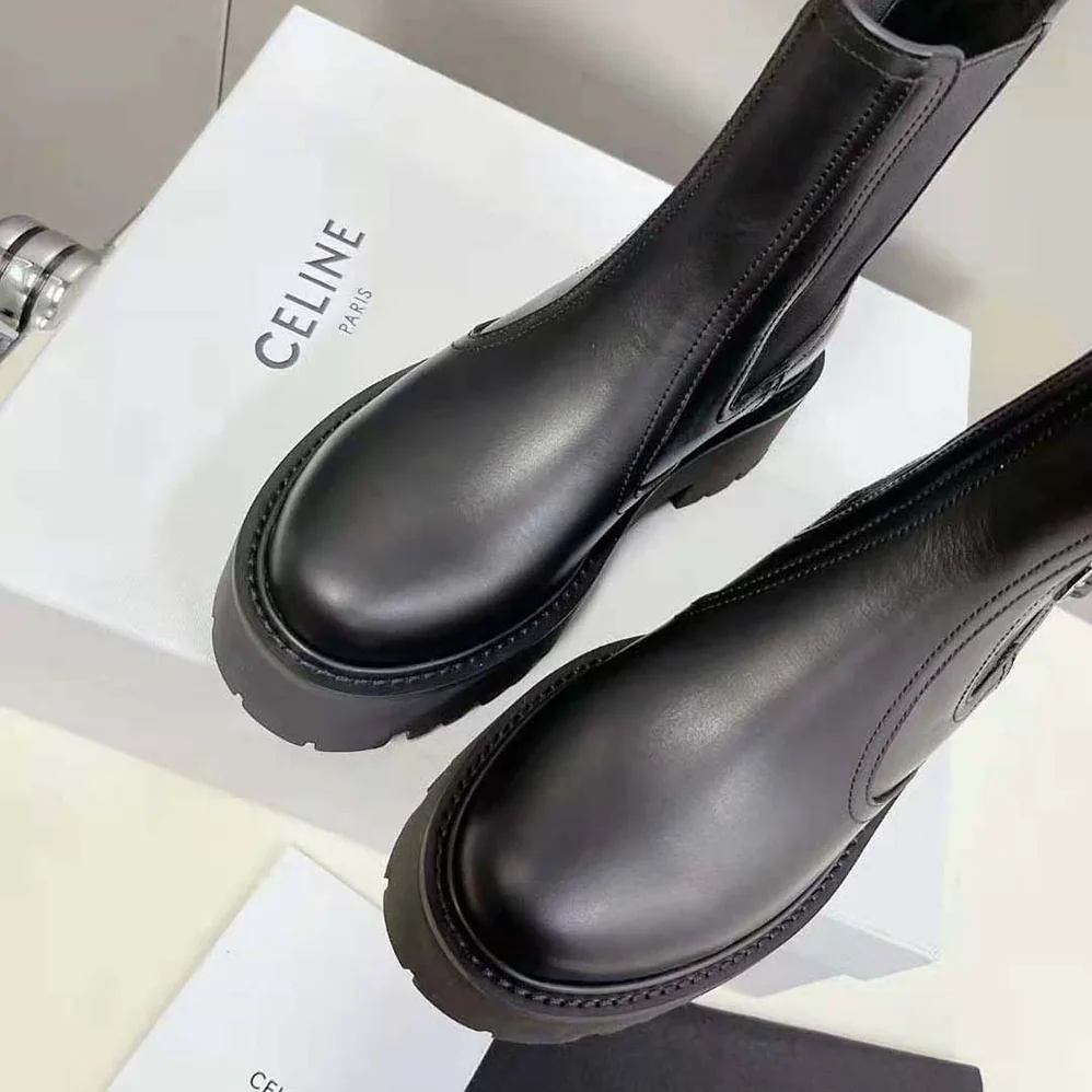 Celine Bulky Chelsea Boot in Calfskin for Women in Black Celine Bulky Chelsea Boot in Calfskin for Women in Black