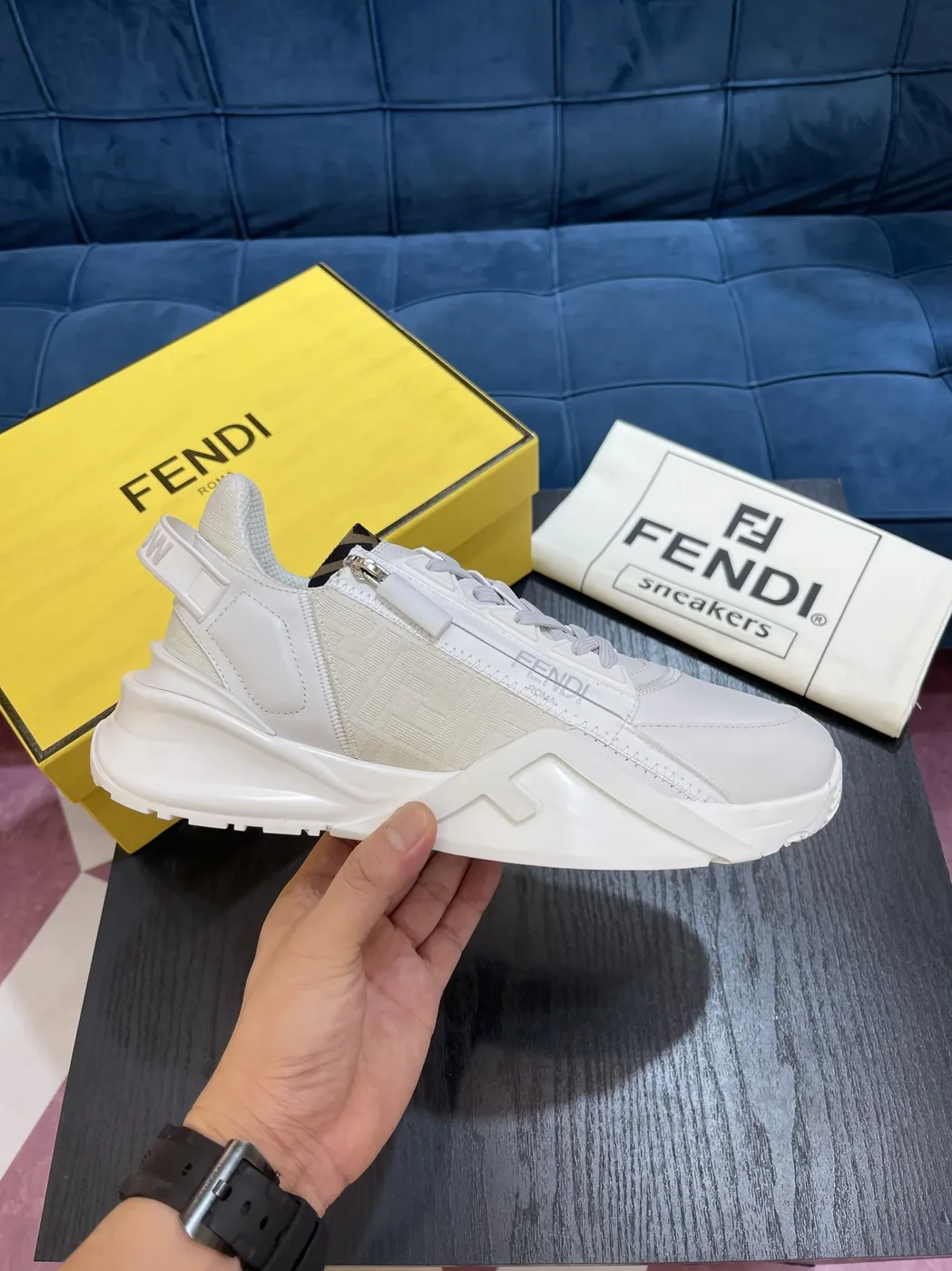 Fendi FD Flow Sneakers White 7E1392AK1QF1HGQ