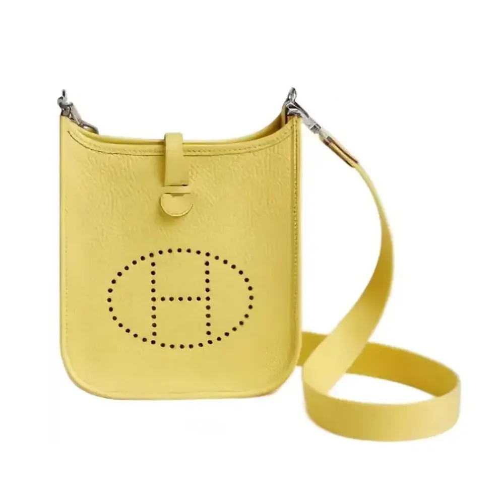 Hermes Evelyne 16 Amazone in Clemence Leather for Women in Yellow/Silver Hermes Evelyne 16 Amazone in Clemence Leather for Women in Yellow/Silver