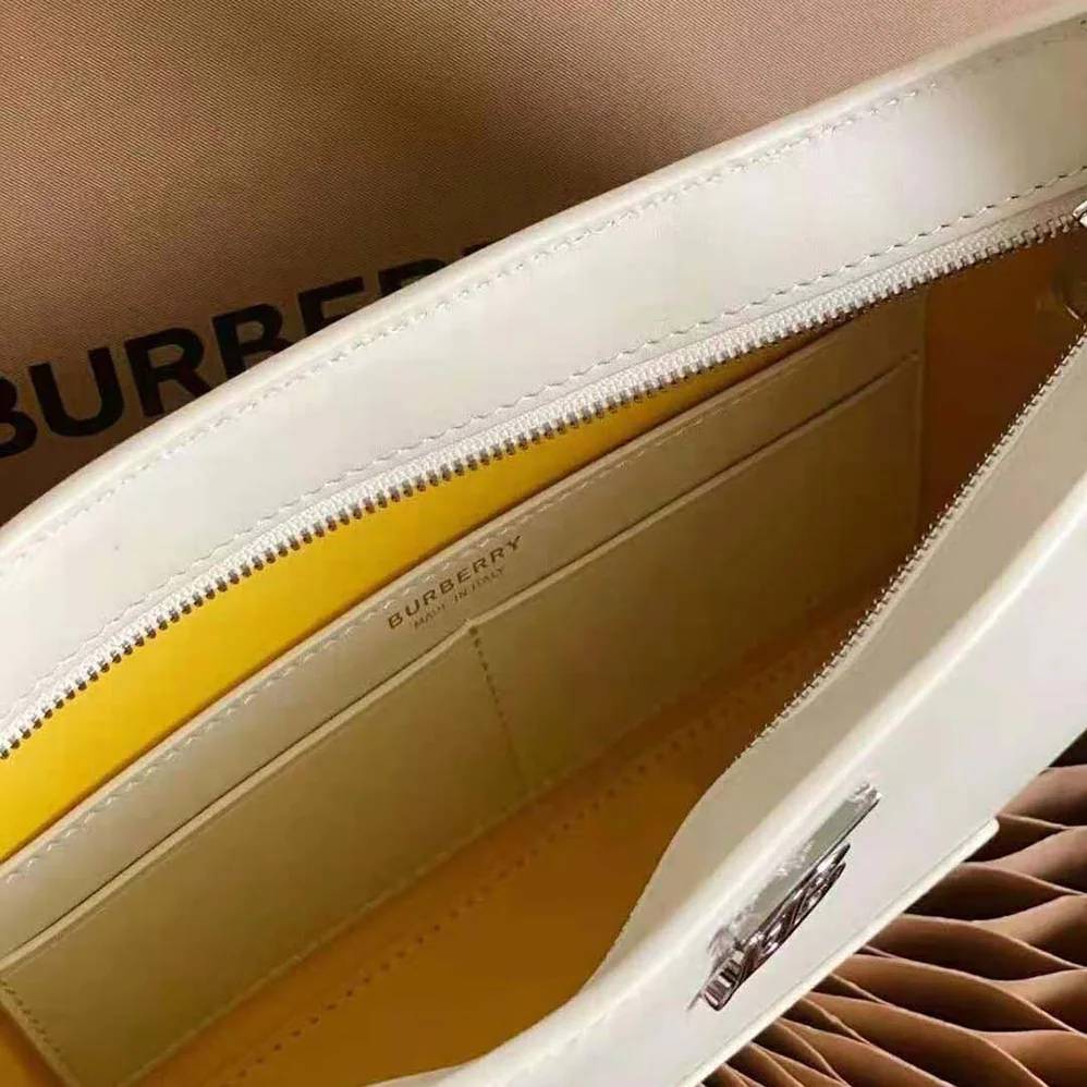 Burberry Leather TB Shoulder Bag for Women in White