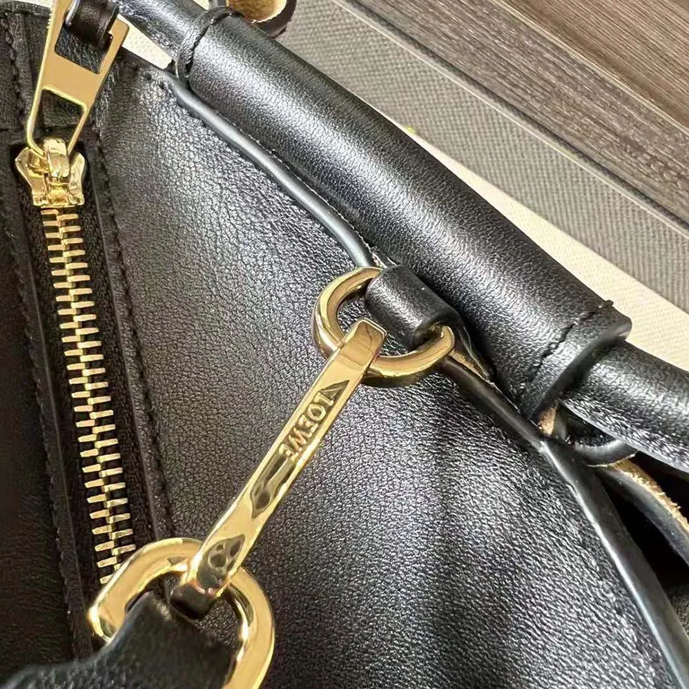 Loewe Small Paseo Bag in Shiny Nappa Calfskin for Women in Black