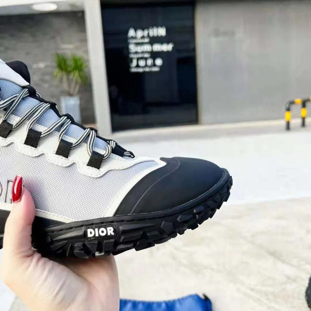 Dior Diorizon Hiking Boot Gray Technical Mesh and Black Rubber for Men Dior Diorizon Hiking Boot Gray Technical Mesh and Black Rubber for Men