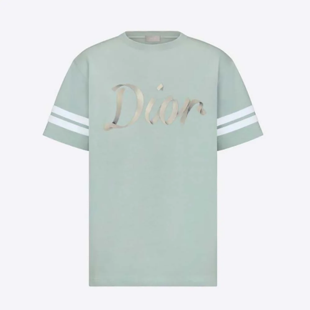 Dior Relaxed-Fit T-shirt Light Green Organic Cotton Compact Jersey for Men