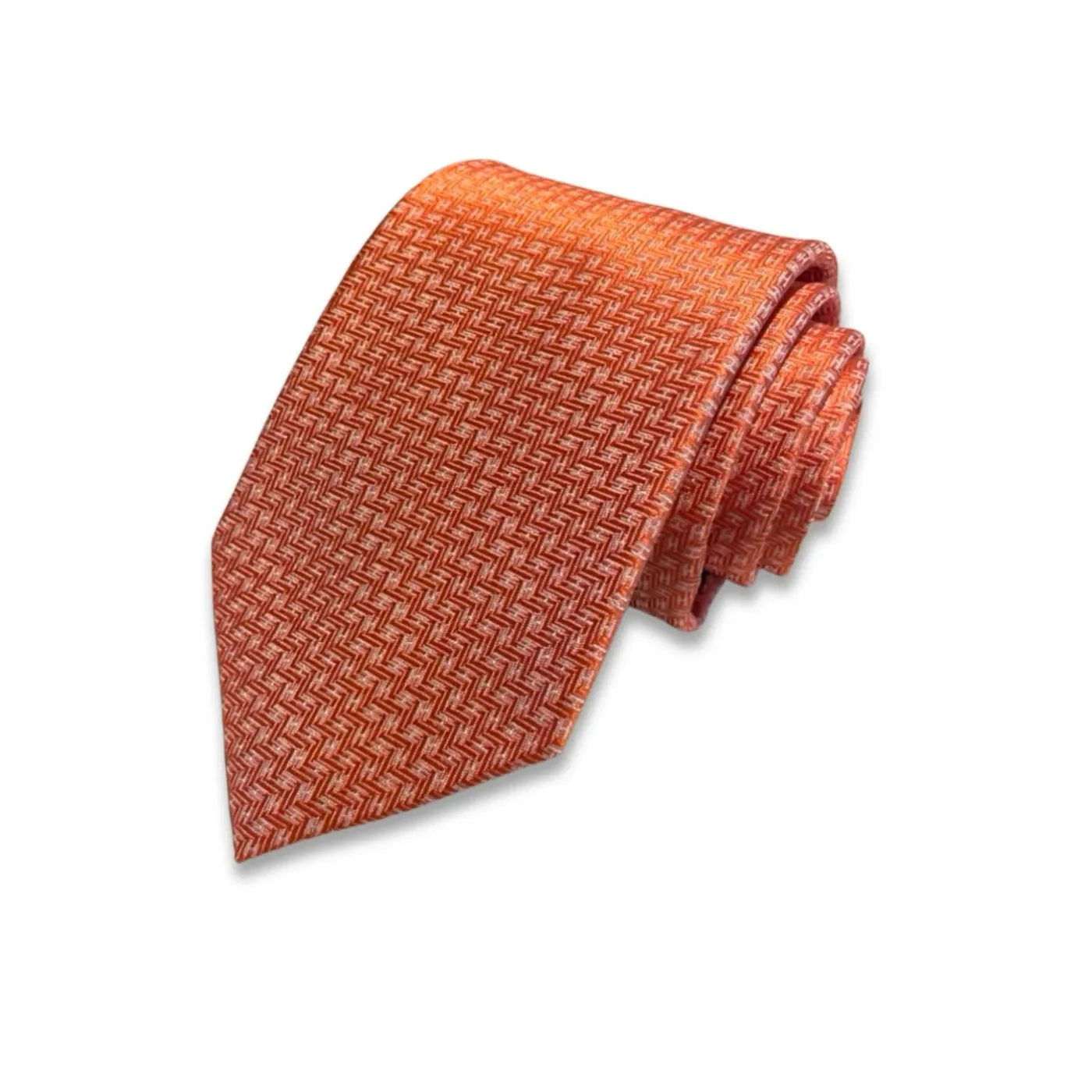 Hermes Elegent Orange Silk Tie Hermes Elegent Orange Silk Tie