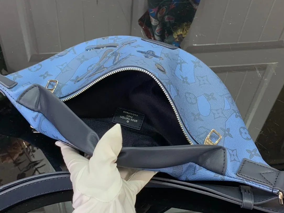 Louis Vuitton Discovery Bumbag in Blue Silver Hardware Louis Vuitton Discovery Bumbag in Blue Silver Hardware
