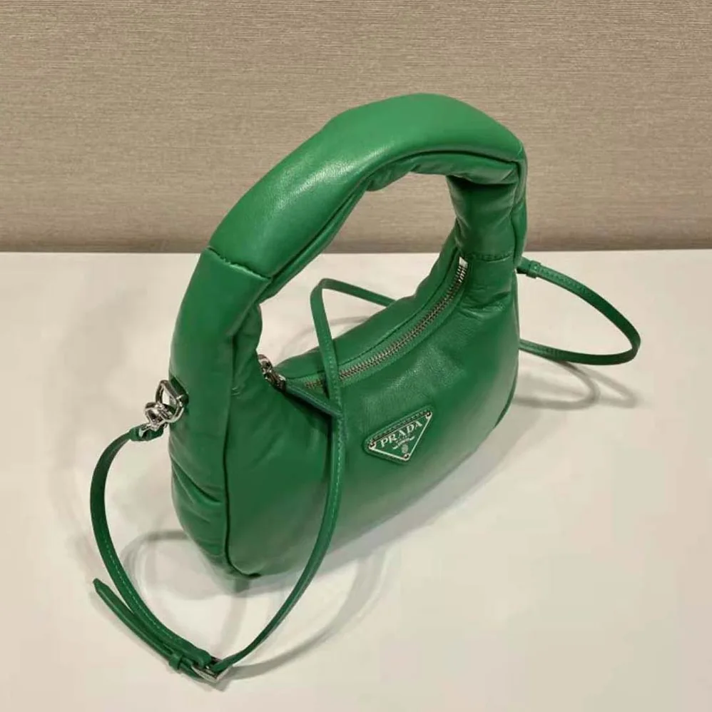 Prada Soft Padded Nappa Leather Mini-Bag for Women in Green