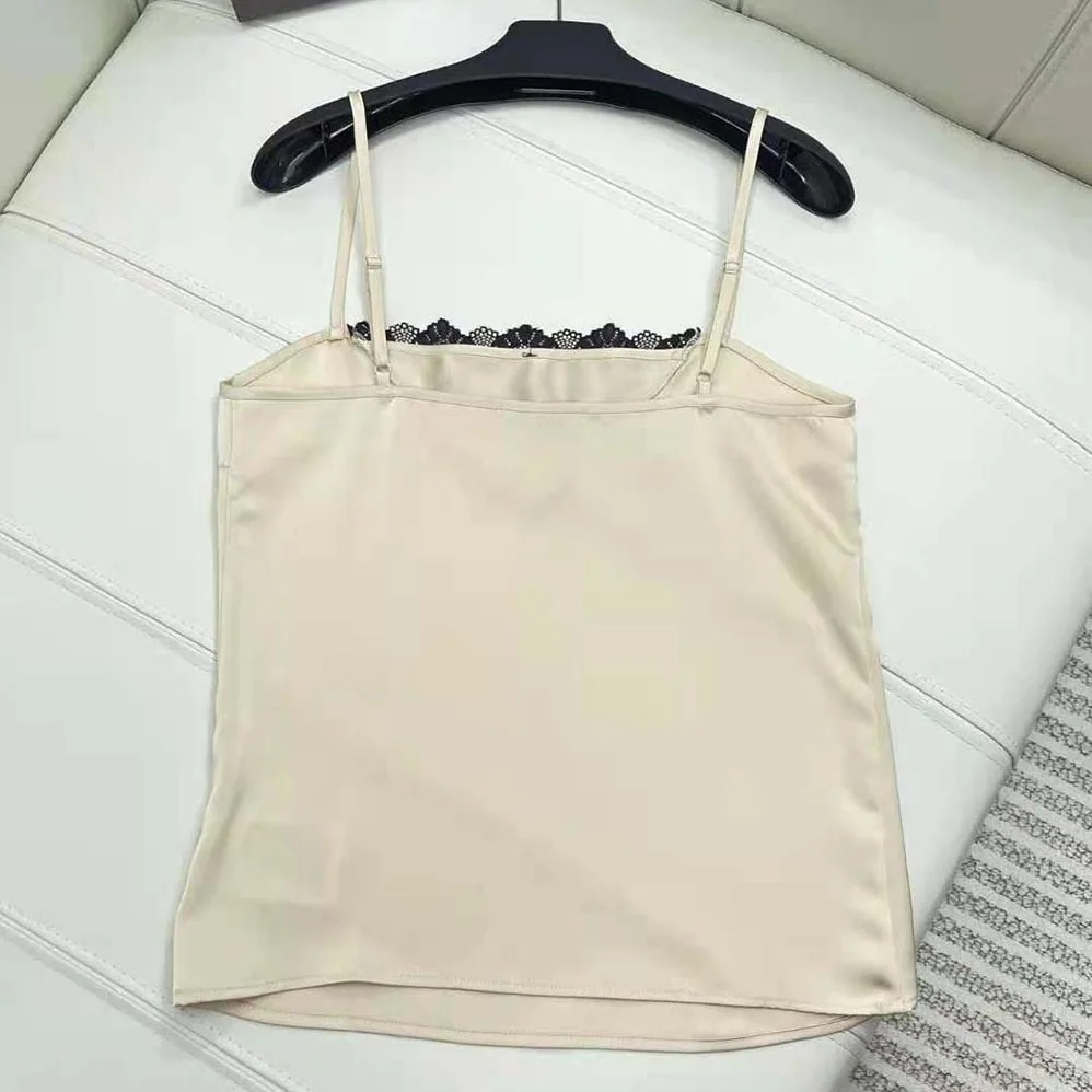 Prada Satin Crepe Top for Women in Beige Prada Satin Crepe Top for Women in Beige