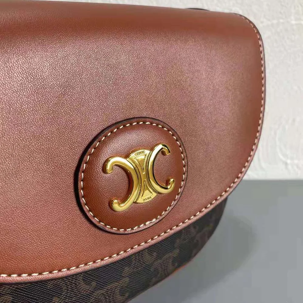 Celine Triomphe Saddle Bag in Triomphe Canvas for Women Celine Triomphe Saddle Bag in Triomphe Canvas for Women