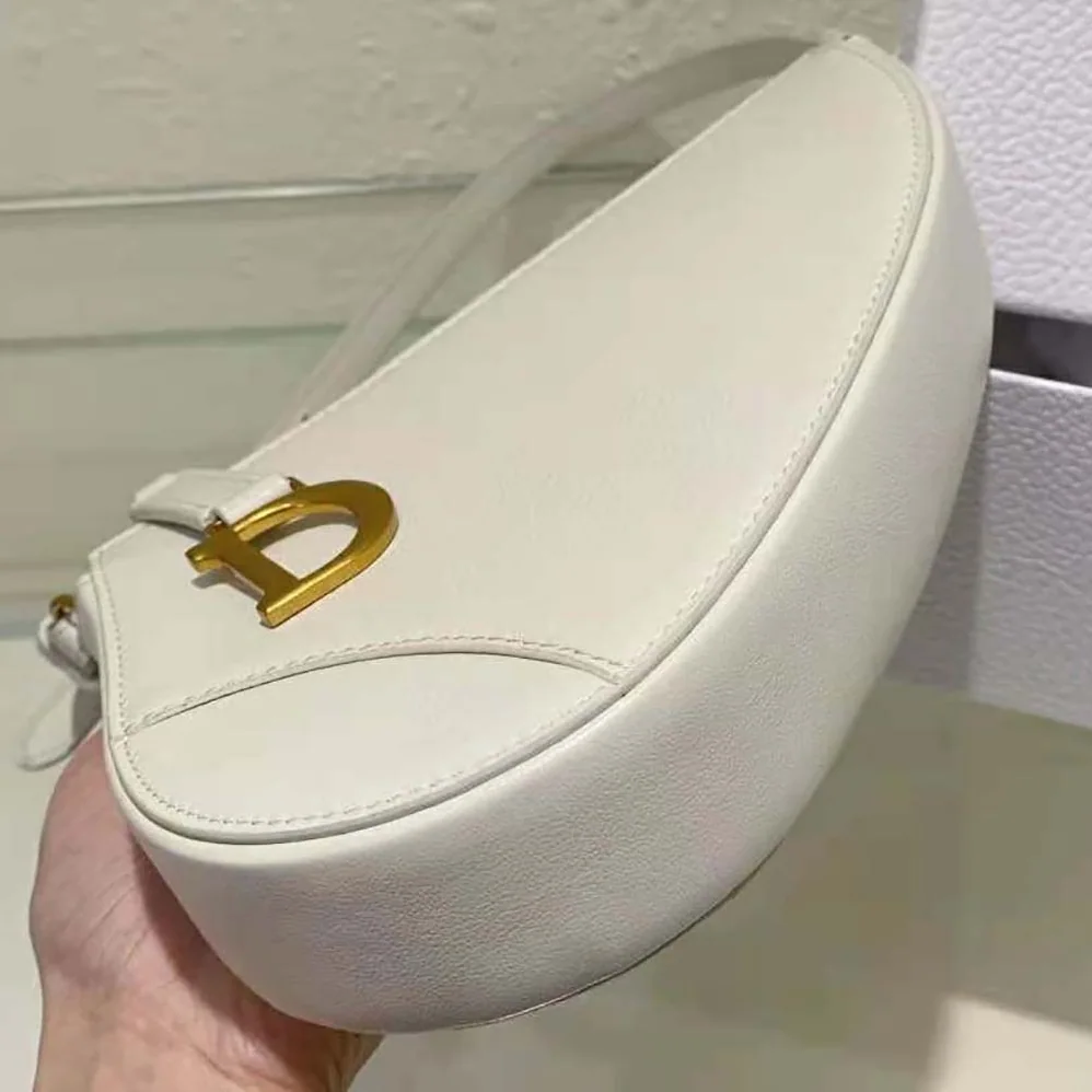 Dior Saddle Shoulder Pouch Latte Goatskin for Women