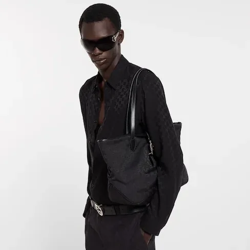 Gucci Jackie Medium Tote Bag in Black Silver Hardware Gucci Jackie Medium Tote Bag in Black Silver Hardware