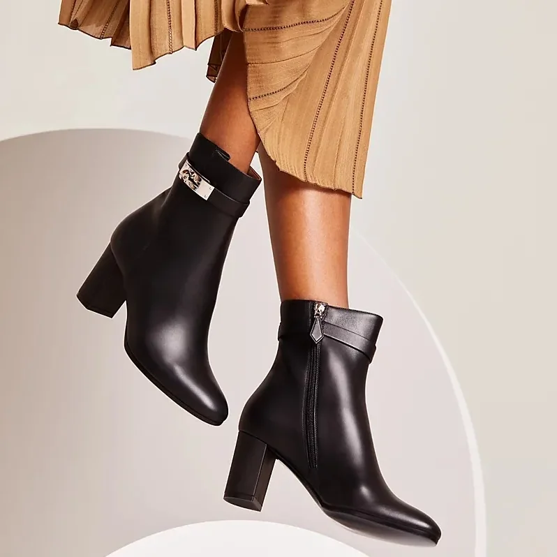 Hermes Saint Germain Ankle Boots Noir