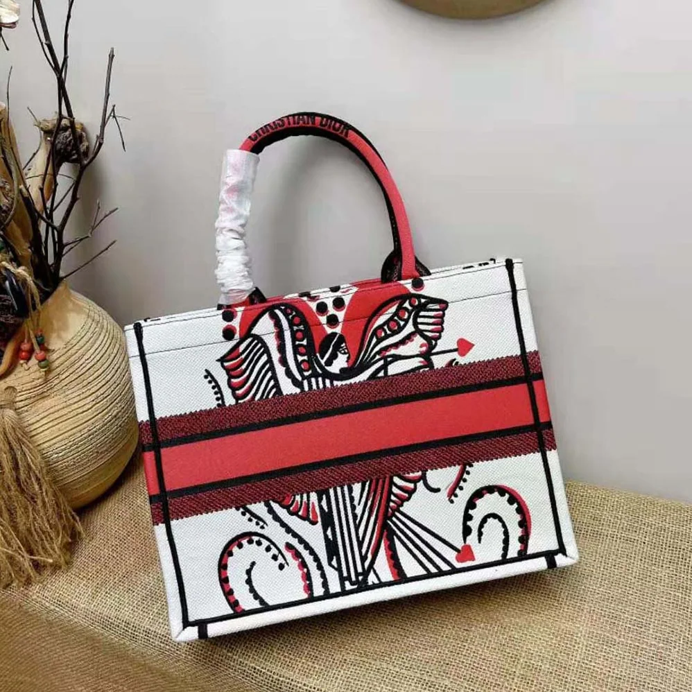 Dior Medium Dior Book Tote Latte Multicolor Cupidon Embroidery for Women Dior Medium Dior Book Tote Latte Multicolor Cupidon Embroidery for Women