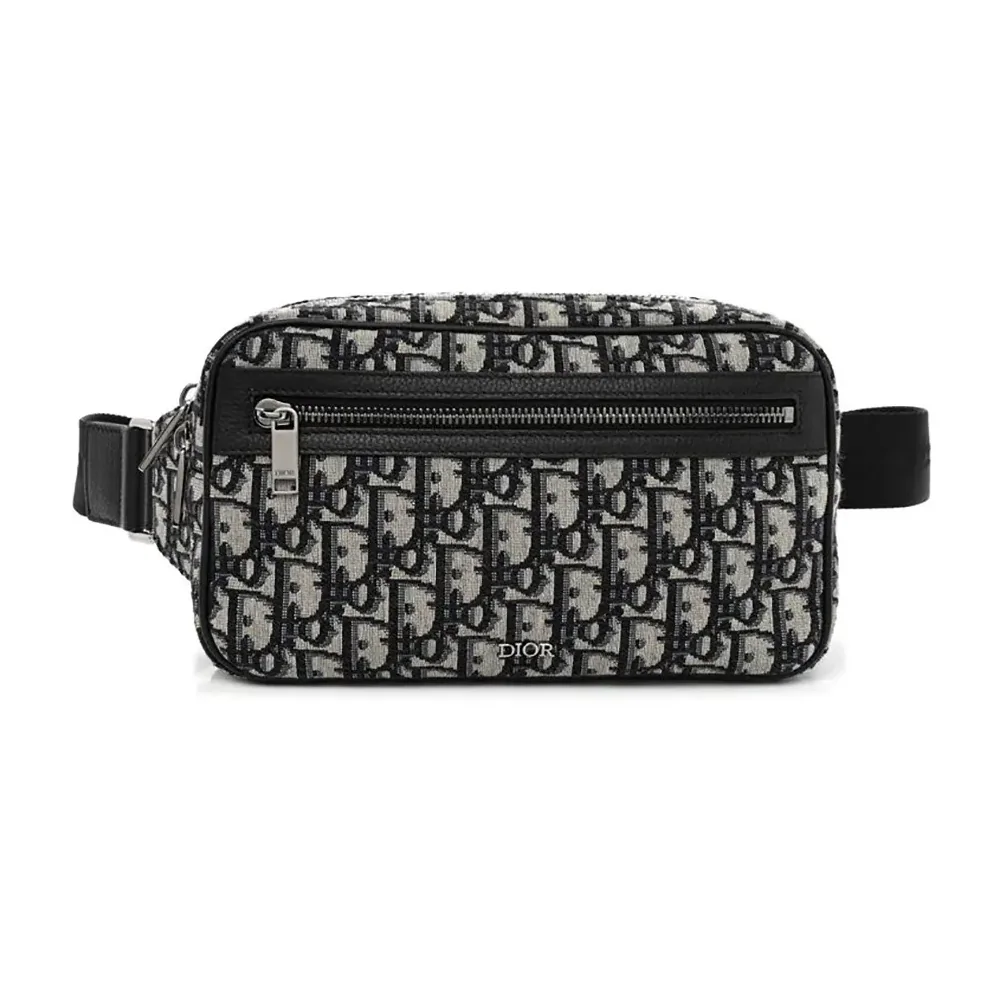 Dior Safari Belt Bag Beige and Black Dior Oblique Jacquard for Men