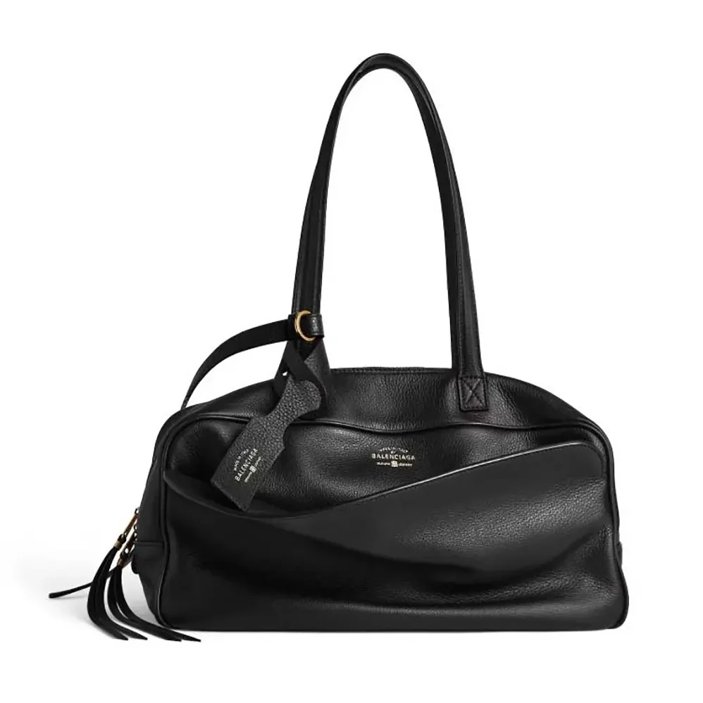 Prada Carrie Bowling Bag Medium in Black Calfskin for Women