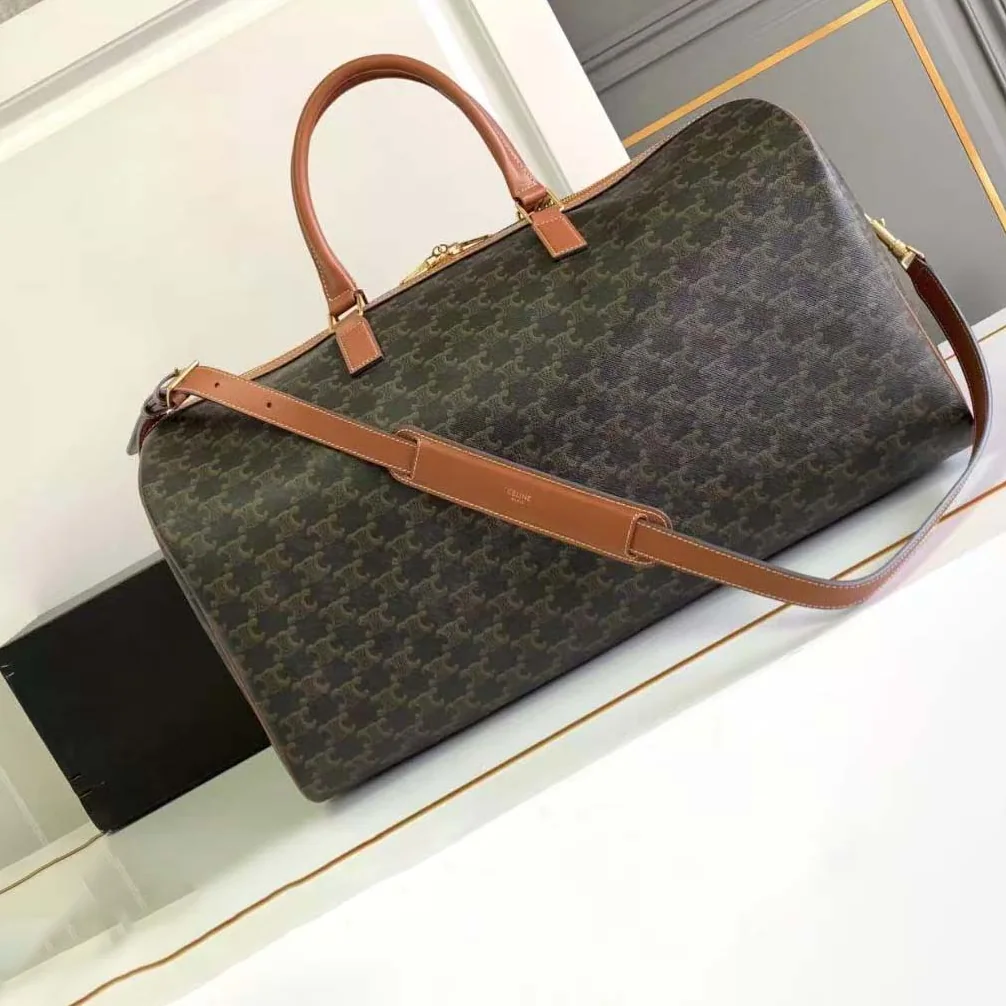 Celine Large Travel Bag in Triomphe Canvas with Celine Print for Unisex