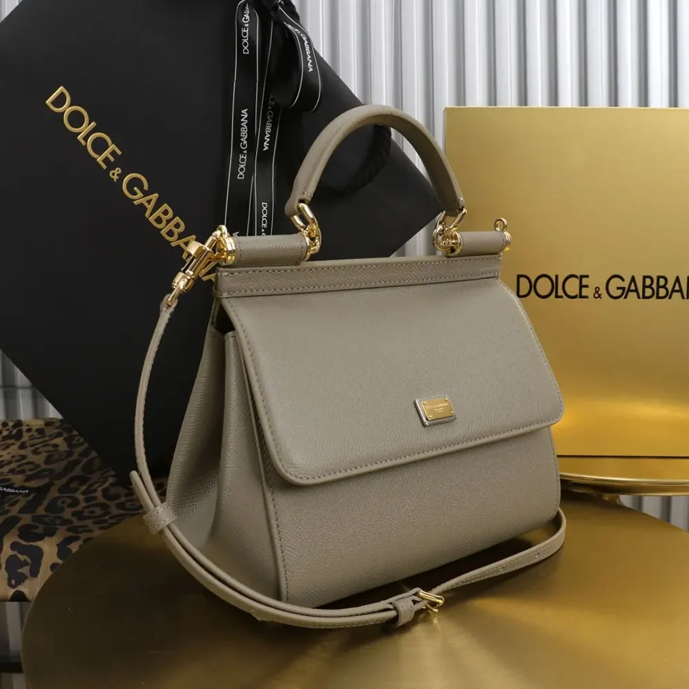Dolce Gabbana D&G Small Sicily Handbag in Dauphine Calfskin for Women in Gray Dolce Gabbana D&G Small Sicily Handbag in Dauphine Calfskin for Women in Gray