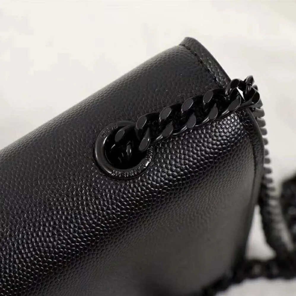 Saint Laurent YSL Kate Medium Grain De Poudre Embossed for Women in Black