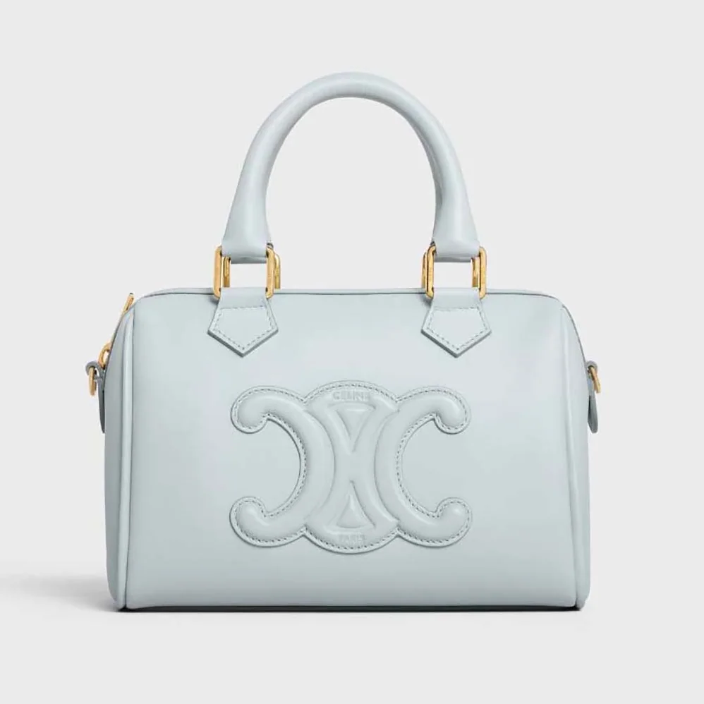Celine Small Boston Cuir Triomphe in Smooth Calfskin for Women in Blue