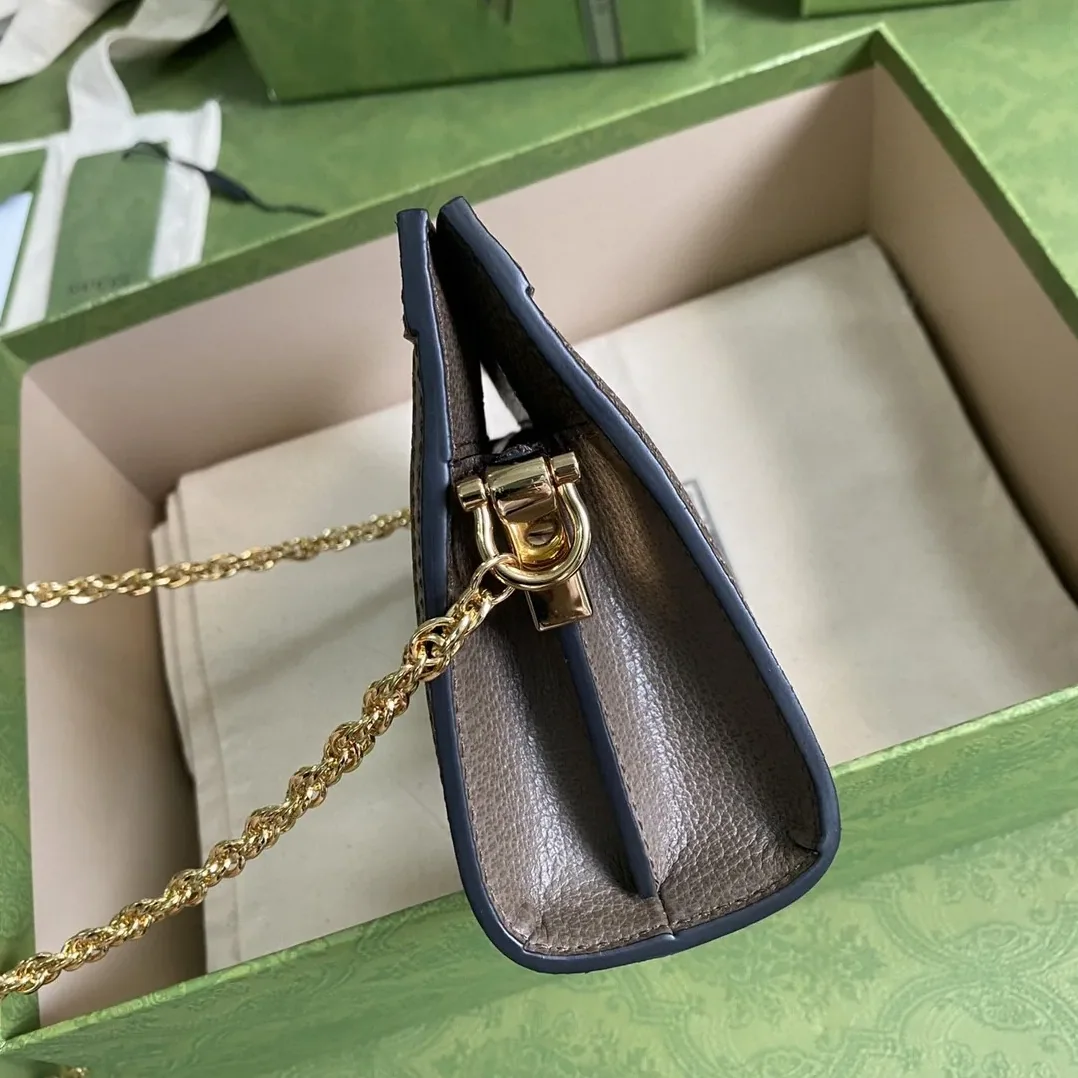 Gucci Ophidia Mini Shoulder Bag / Beige Ebony GG Supreme Canvas Gold Hardware
