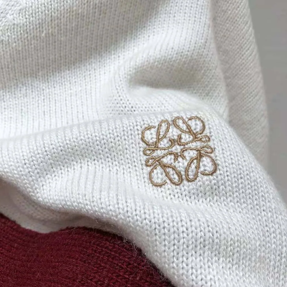 Loewe Anagram Asymmetric Sweater in Wool for Women in Maroon