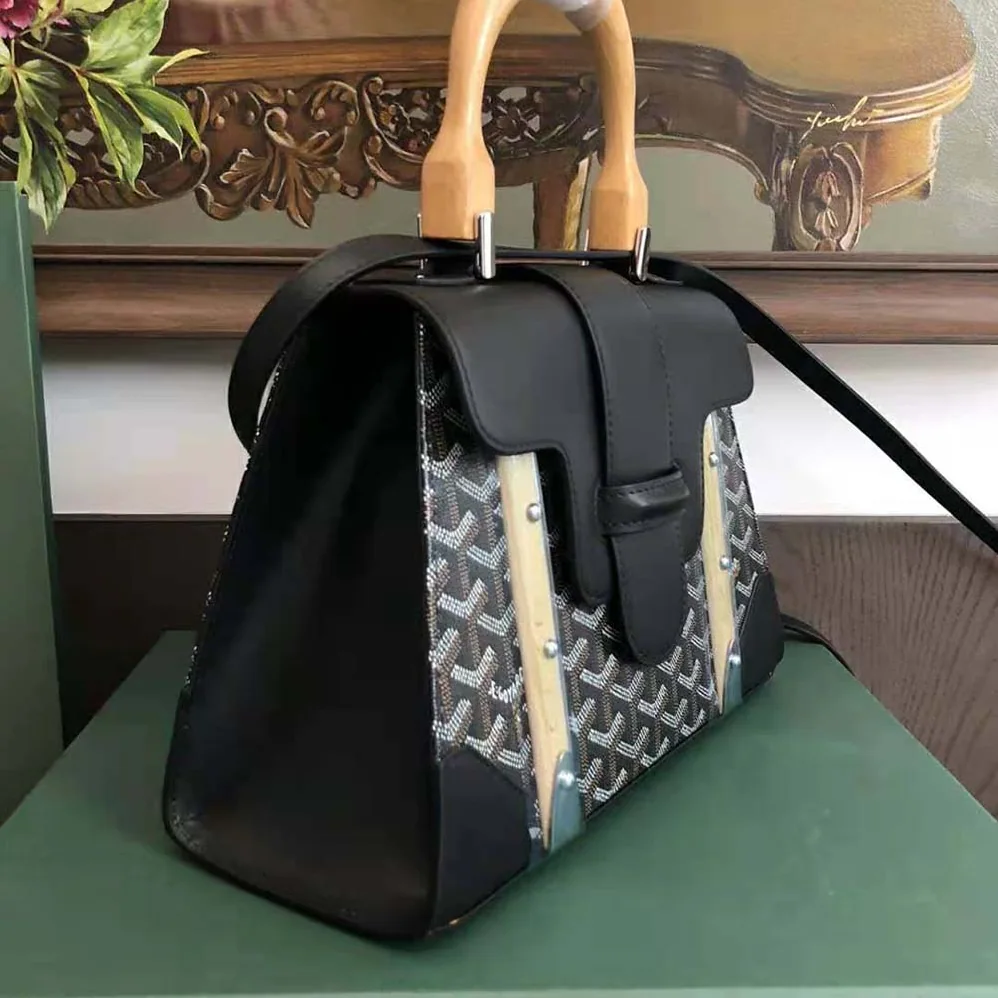 Goyard Sac Saïgon PM in Toile Goyardine & Clamecy Calfskin for Women in Black