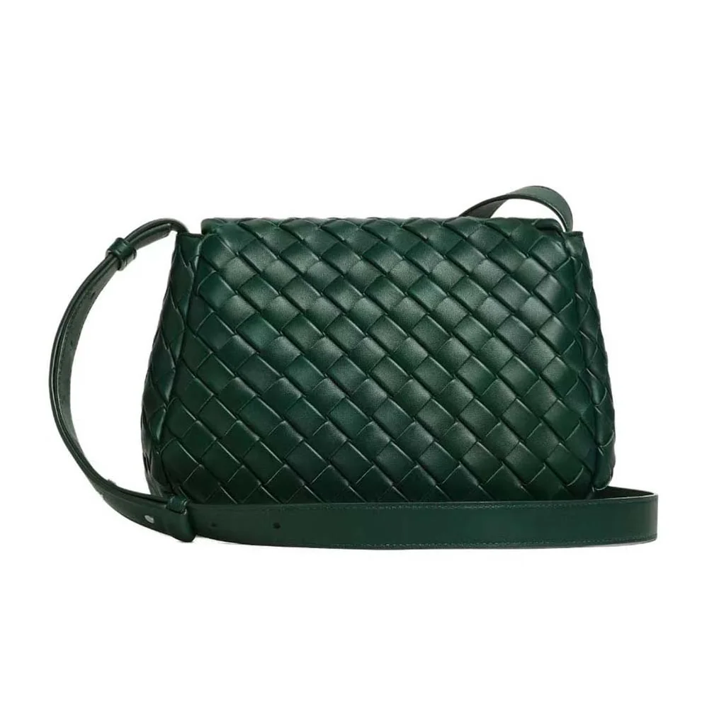 Bottega Veneta Small Cobble Messenger in Calfskin Leather for Unisex in Dark Green