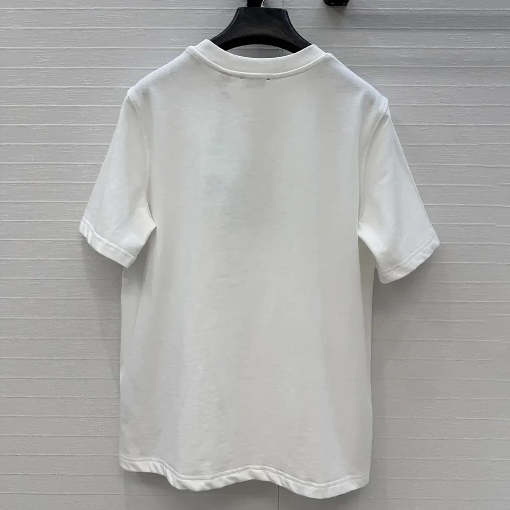 Burberry Crystal EKD Cotton T-shirt for Women in White Burberry Crystal EKD Cotton T-shirt for Women in White