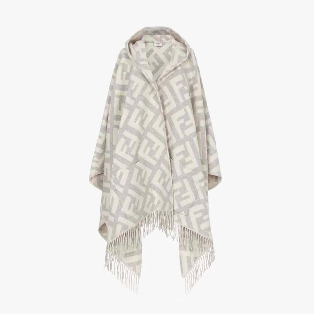 Fendi Gray Cashmere Poncho for Women