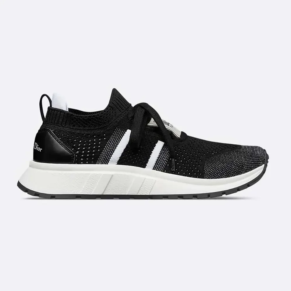 Dior Run'n'Dior Sneaker Black and White Technical Mesh for Unisex Dior Run'n'Dior Sneaker Black and White Technical Mesh for Unisex